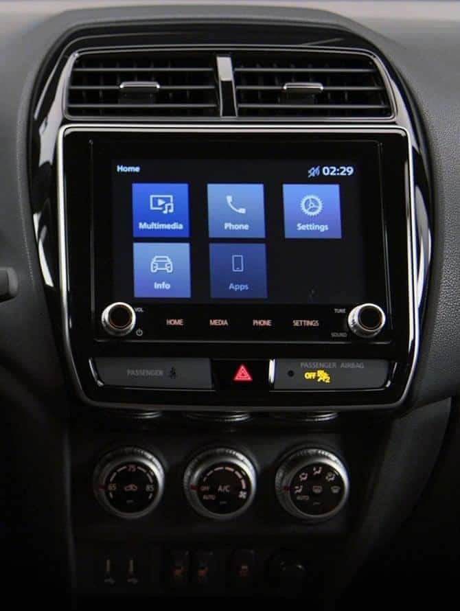 2025 Mitsubishi Outlander Sport infotainment screen.