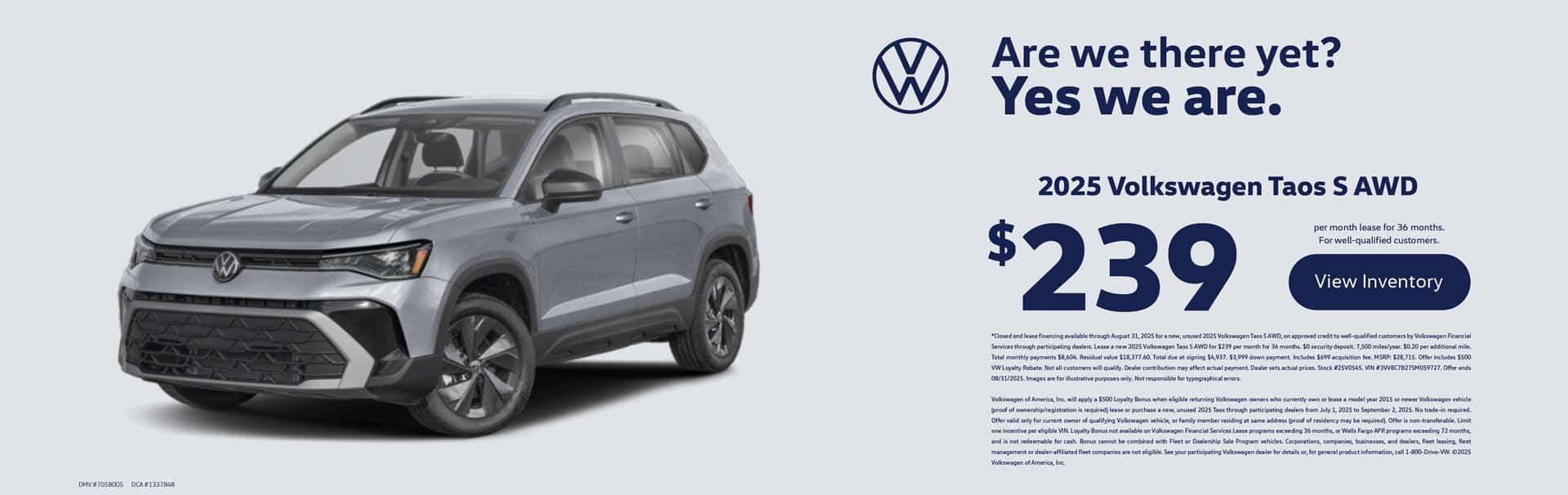 August 2025 Taos Offer