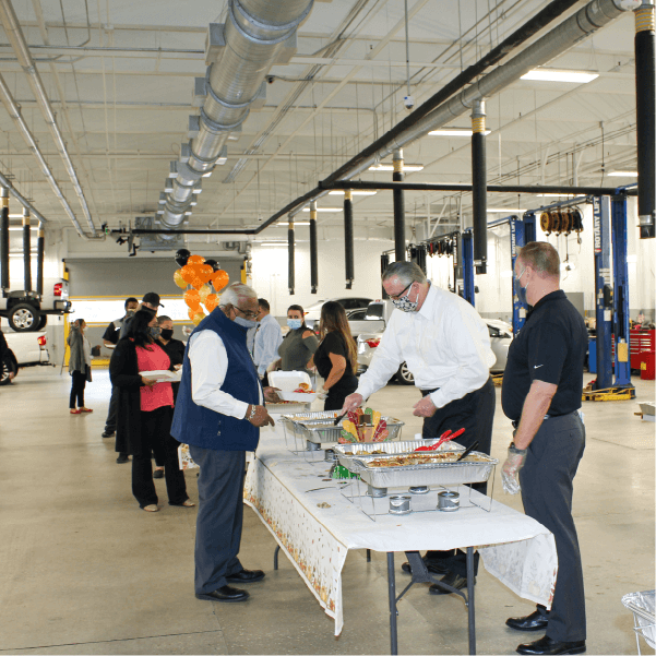 people getting food