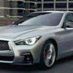 Silver 2020 INFINITI Q50 on Highway