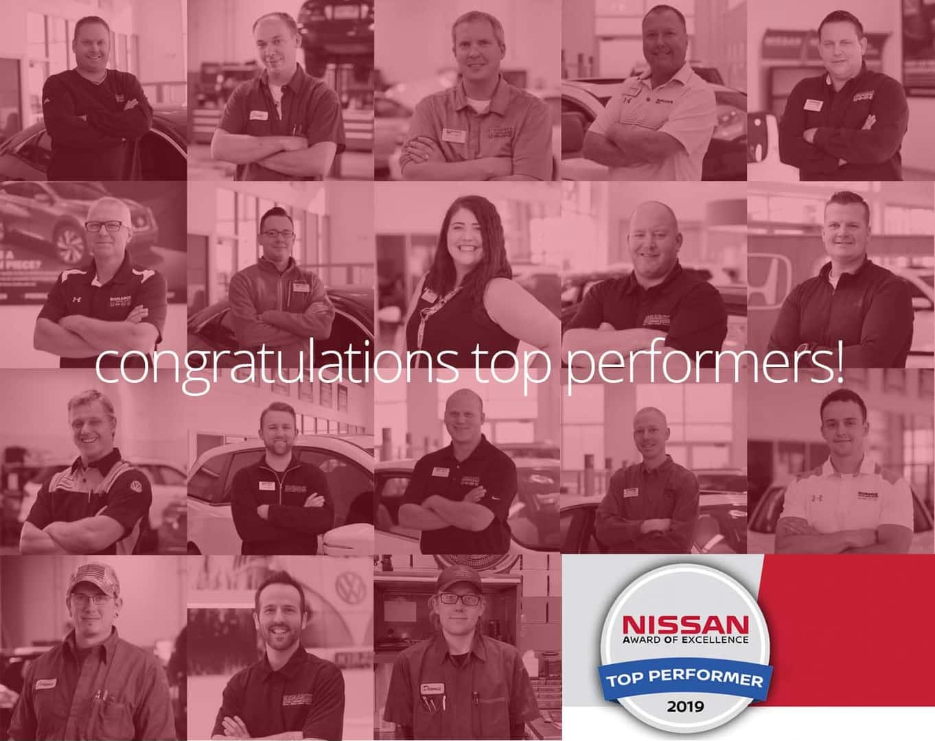 19 Bismarck Motor Company Employees Receive Nissan's Top Performer