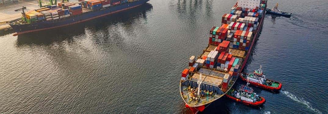 shipping containers on freight boat
