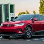 2023 Volkswagen ID.4 Exterior Driver Side Front Profile while Charging