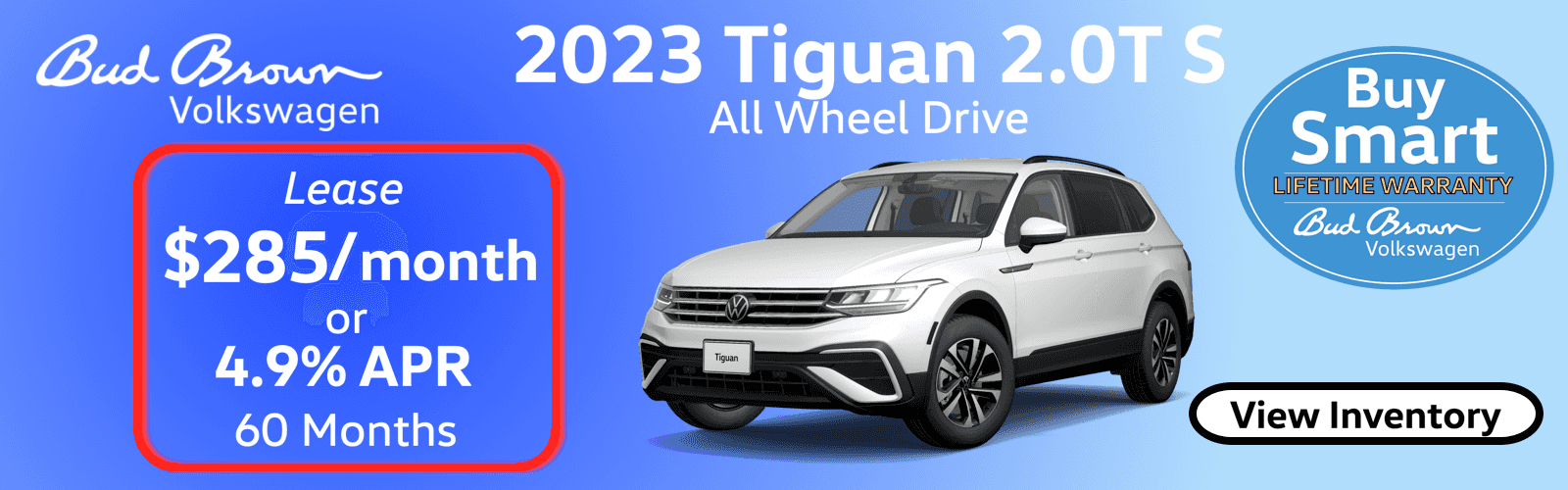 2023 Tiguan S All Wheel Drive $285 per month