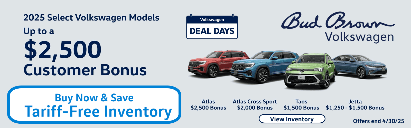 Deal Days Savings on Tariff-free inventory