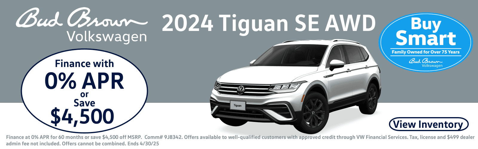 New Tiguan Save $4,500 or get 0%APR