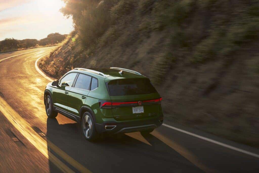 2025 VW Taos Rear View in Motion