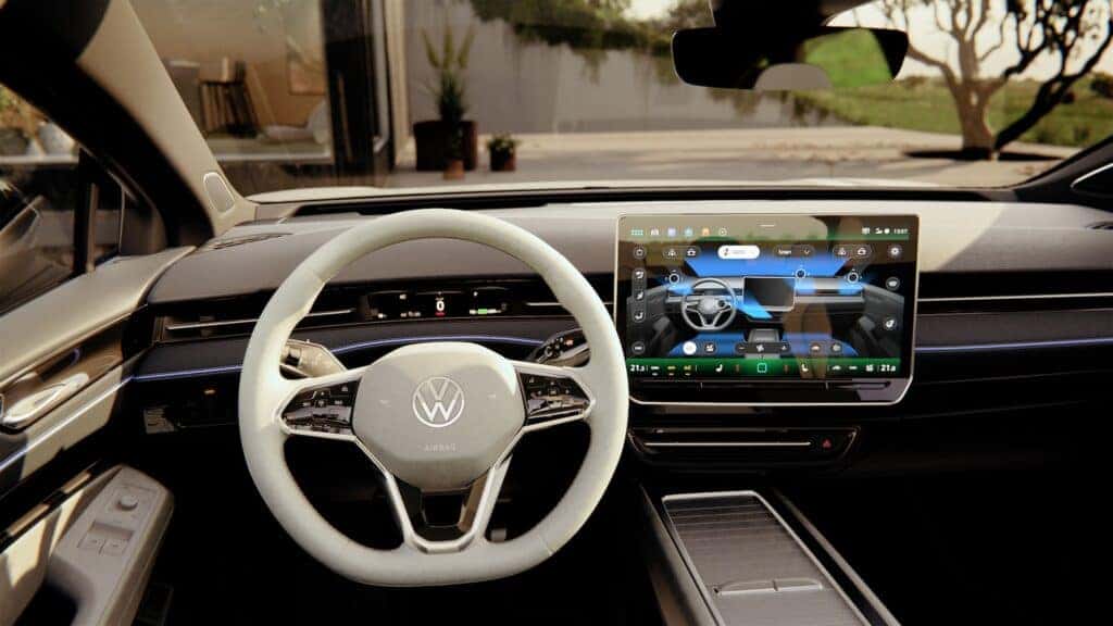 Interior of VW ID.Buzz Front Dash, Steering Wheel