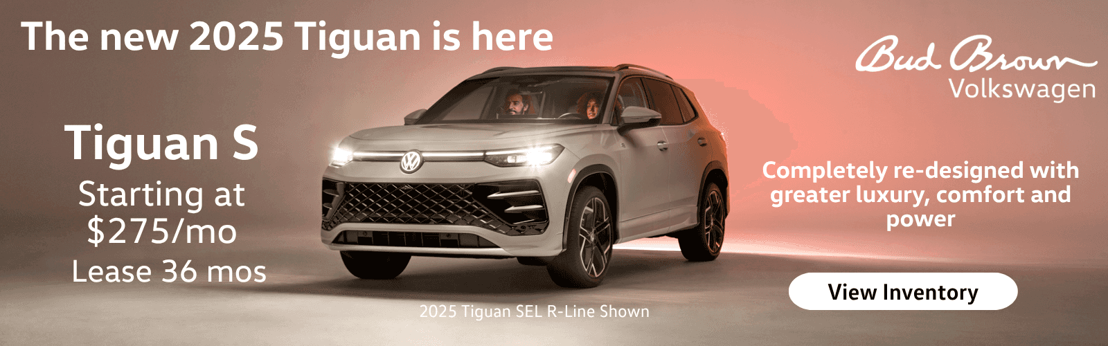 Lease new 2025 Tiguan from $275 per month