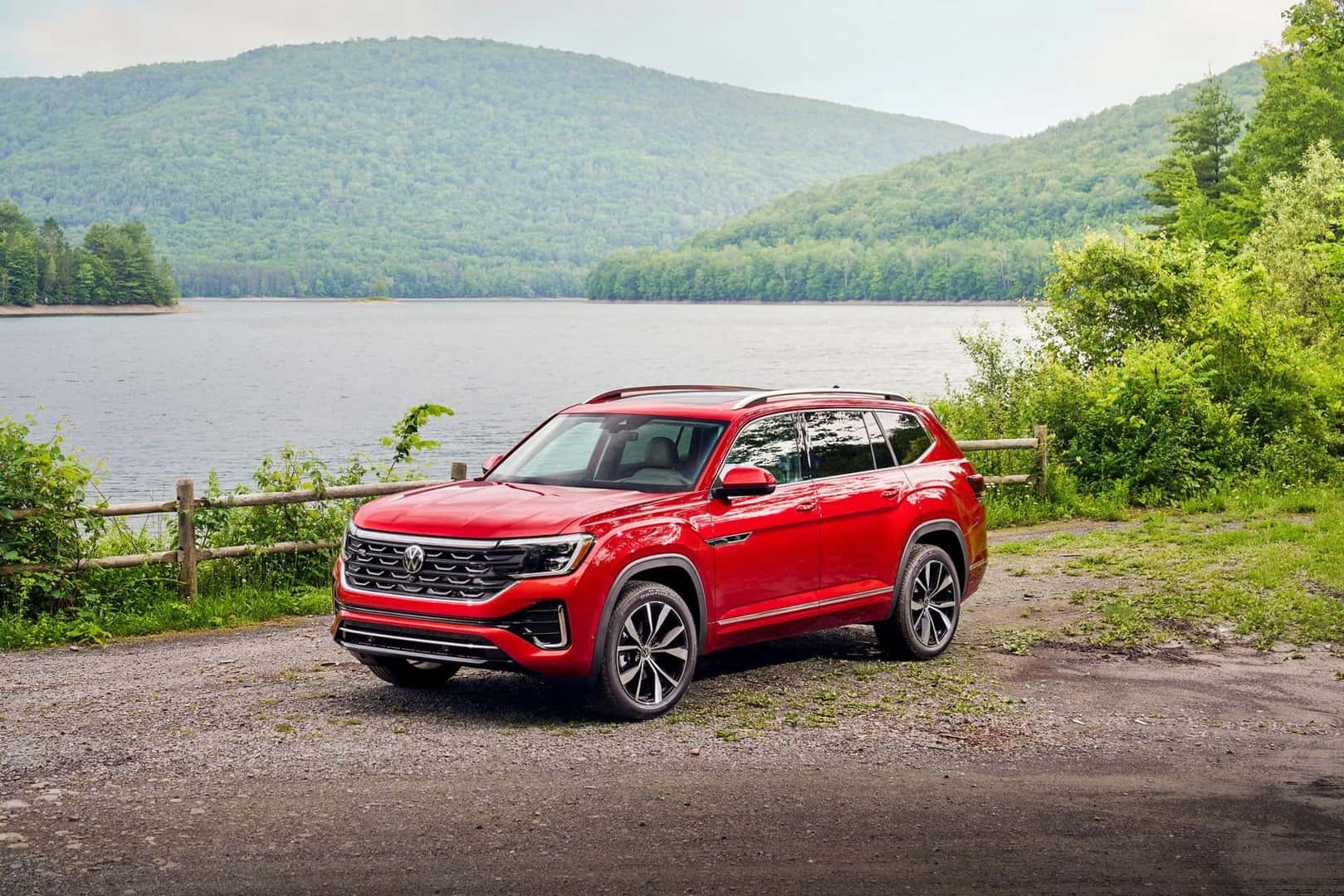The Original 2025 Volkswagen Atlas Parked Near A Charming Lake