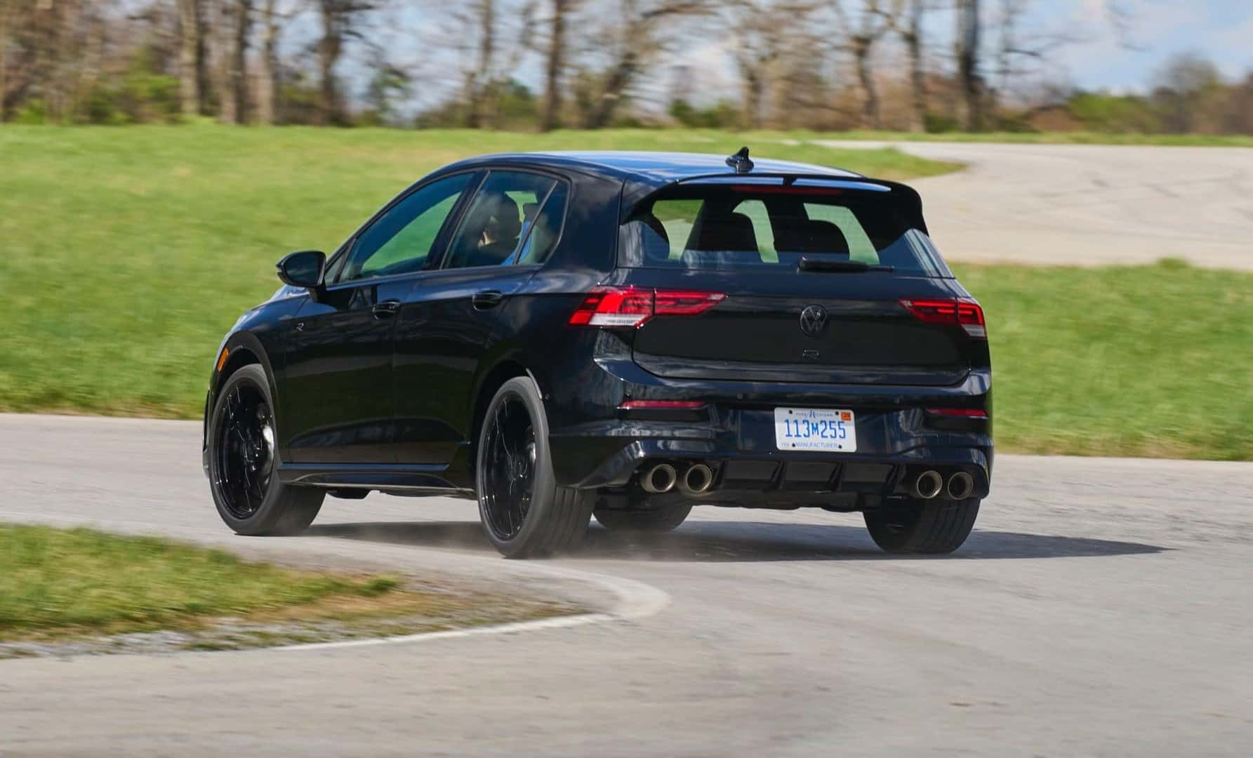 The Black And Bold Back Exterior Of The High-Performance 2025 Volkswagen Golf R Black Edition