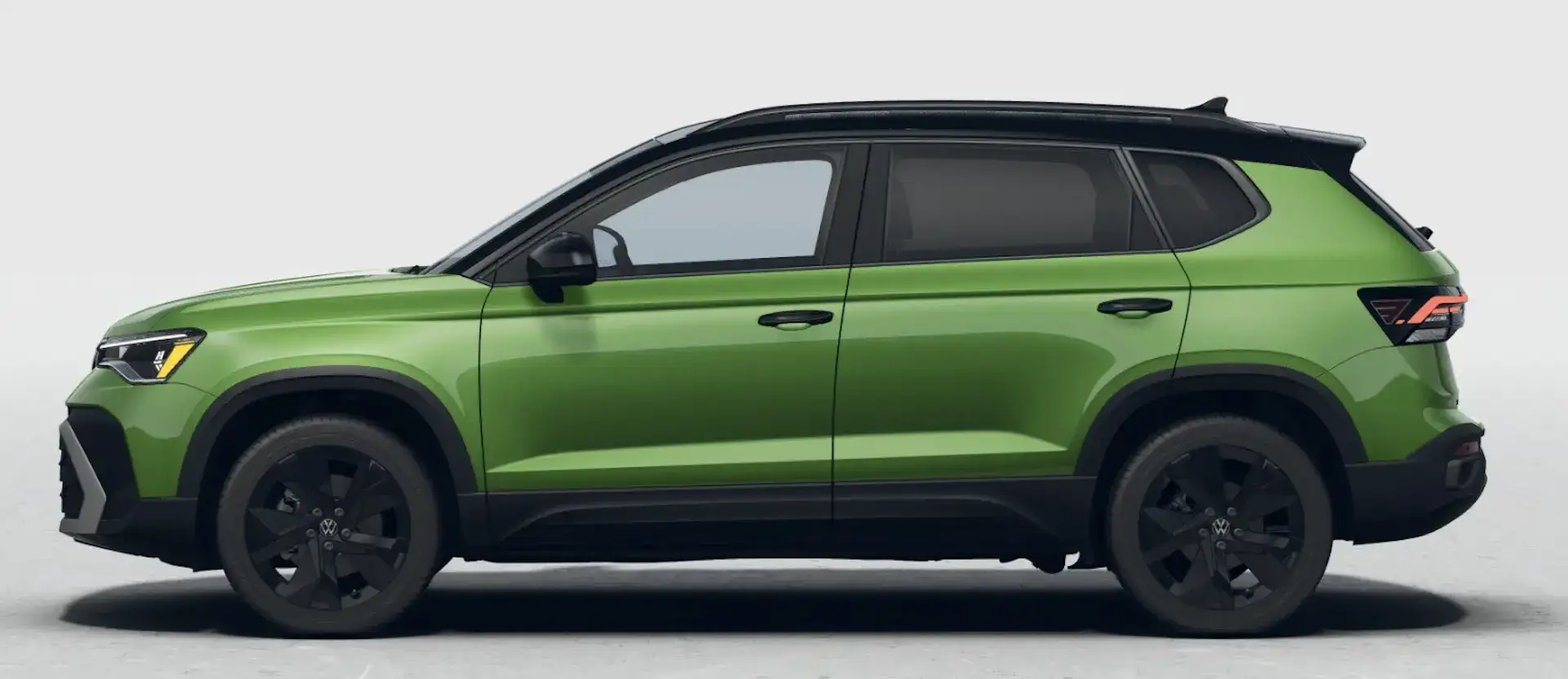 2026 VW Taos Bright Moss Green Metallic with Deep Black Pearl Roof