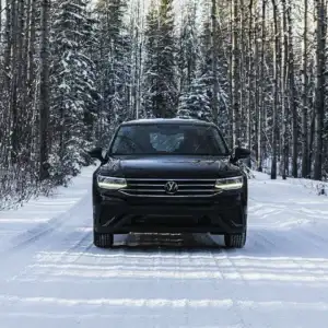 2026 VW Tiguan Front View in Snow