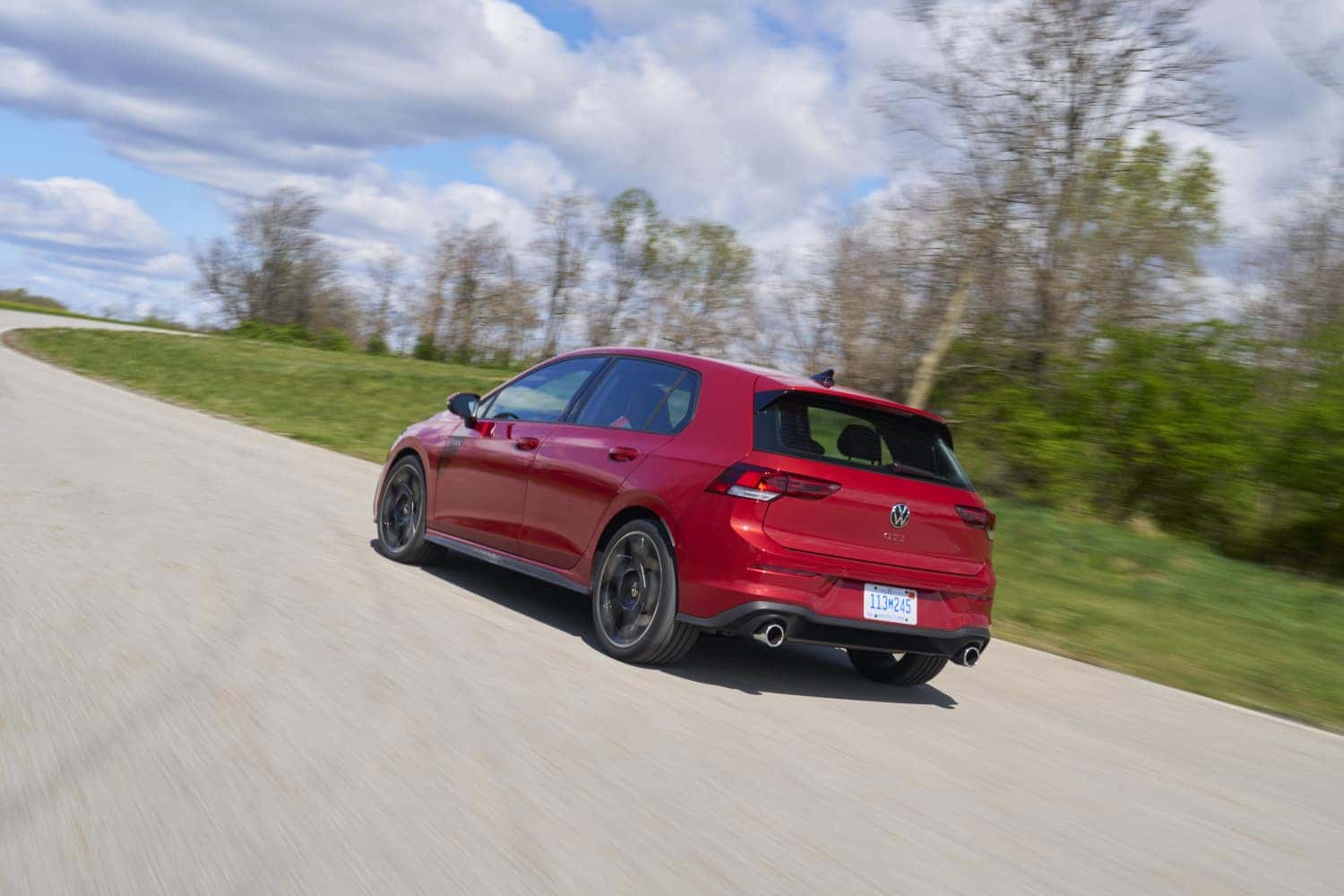 2026 Golf GTI Autobahn Kings Red Metallic Rear Profile