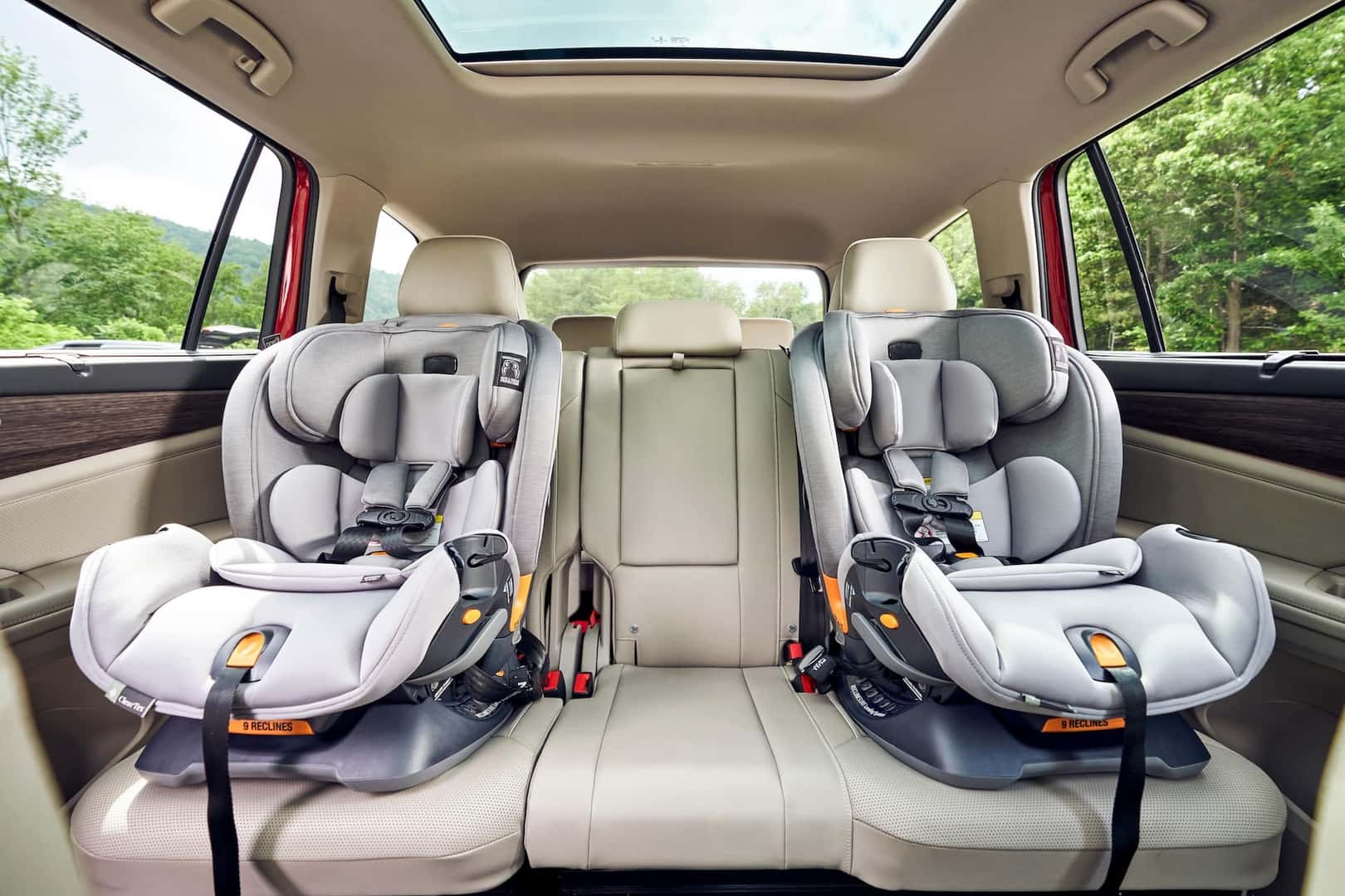 Volkswagen Atlas interior with child safety seats
