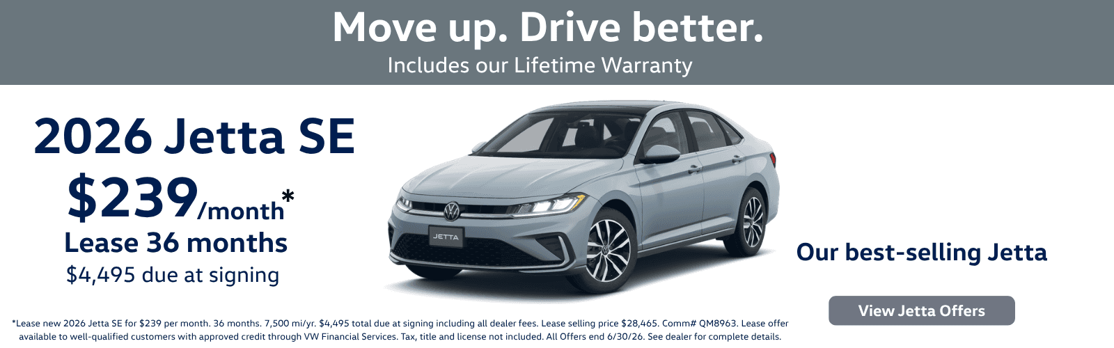 Lease Jetta SE for only $239 per month