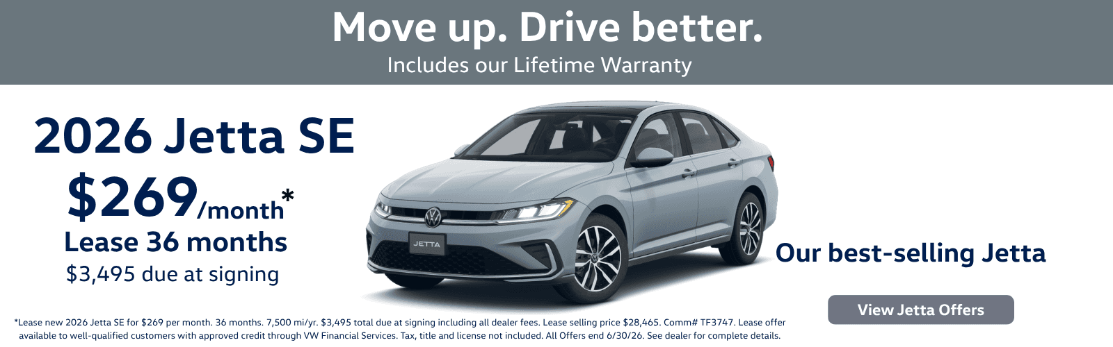 Lease Jetta SE for $269 per month
