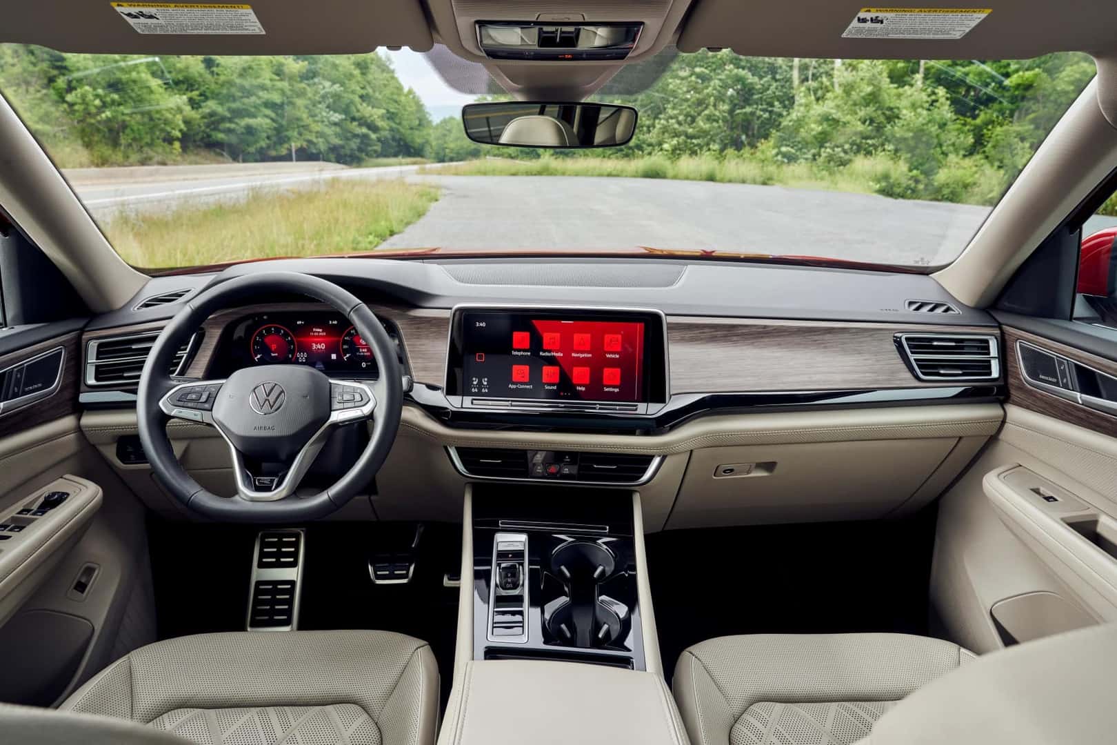 The Sleek And Bright Front Interior Of The Family-Friendly Volkswagen Atlas
