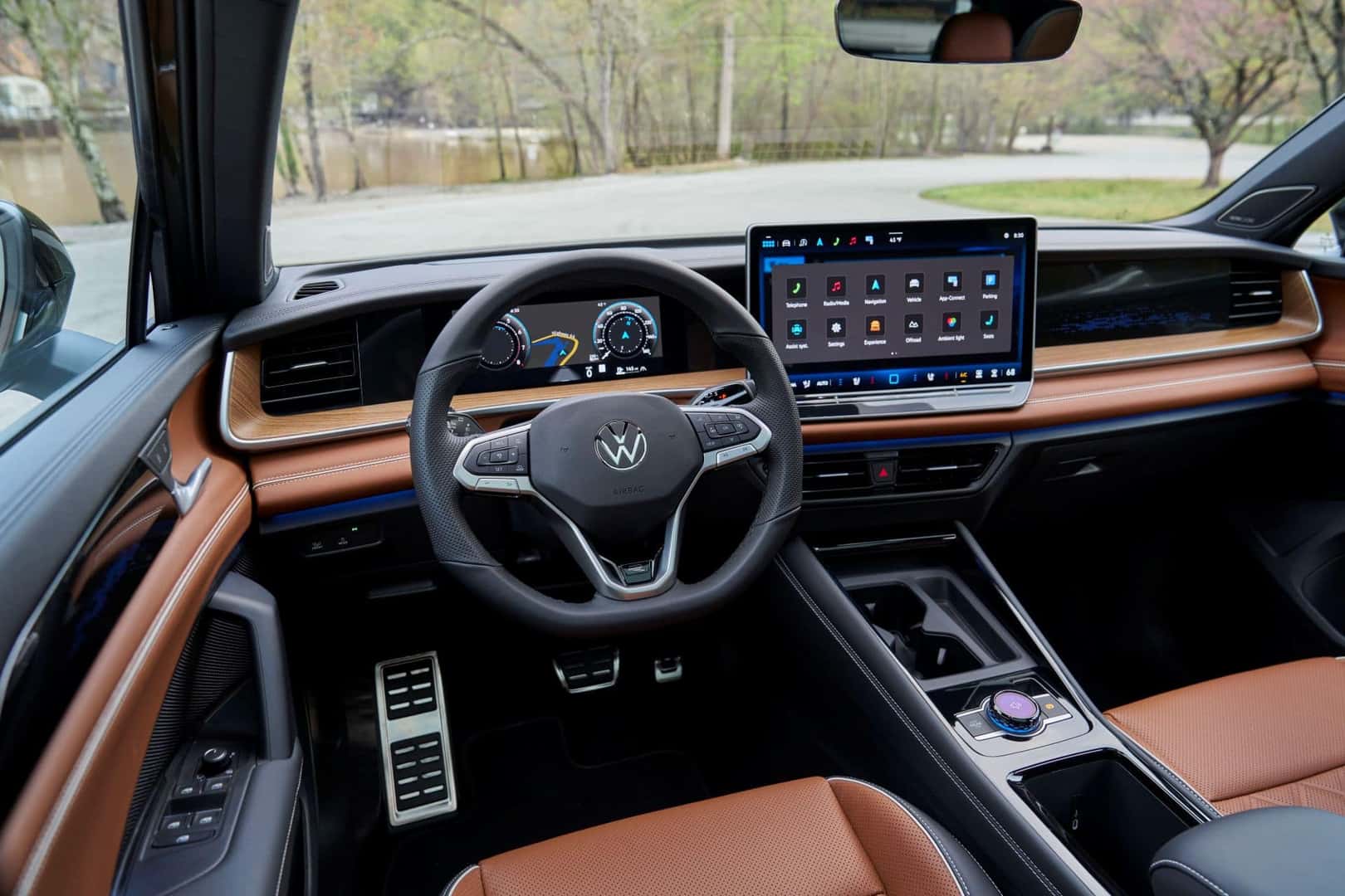 The Leather Upholstered Front Interior Of The Award-Winning 2026 Volkswagen Tiguan