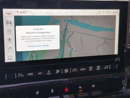 2025 GMC Hummer EV Pickup view of map on touchscreen