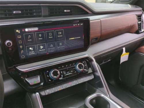 2025 GMC Sierra HD close up view of touchscreen