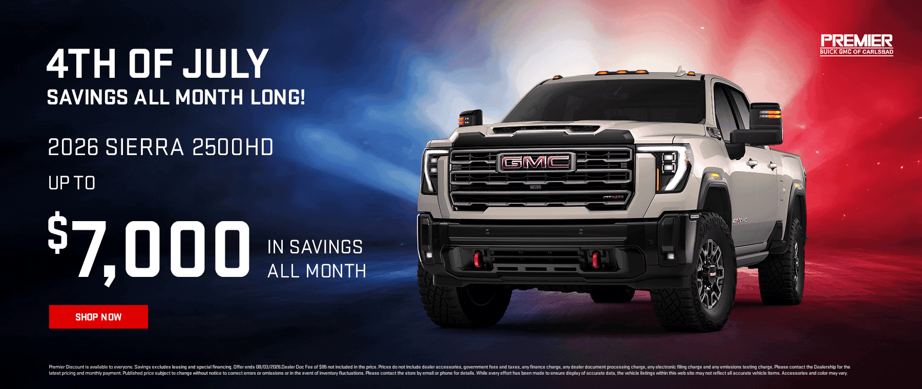 2026 Sierra 2500HD UP TO $7,000 IN SAVINGS ALL MONTH