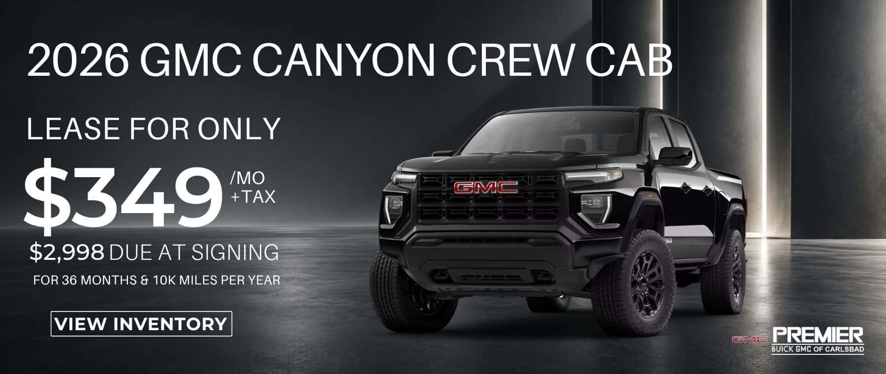 2026 GMC Canyon Crew Cab 36M/10K MILES $349 + TTL w/ $2,998 down Stocks: TZ275696, T1293815, T1294868