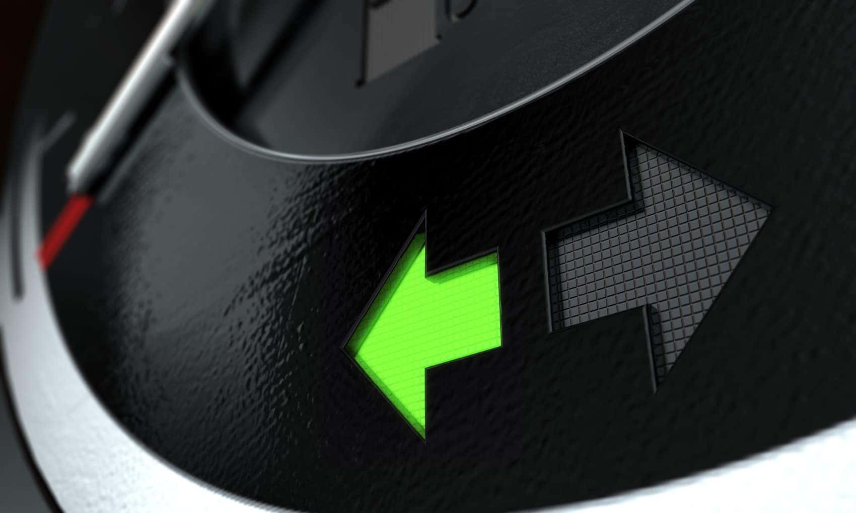 Turn signals on vehicle dashboard