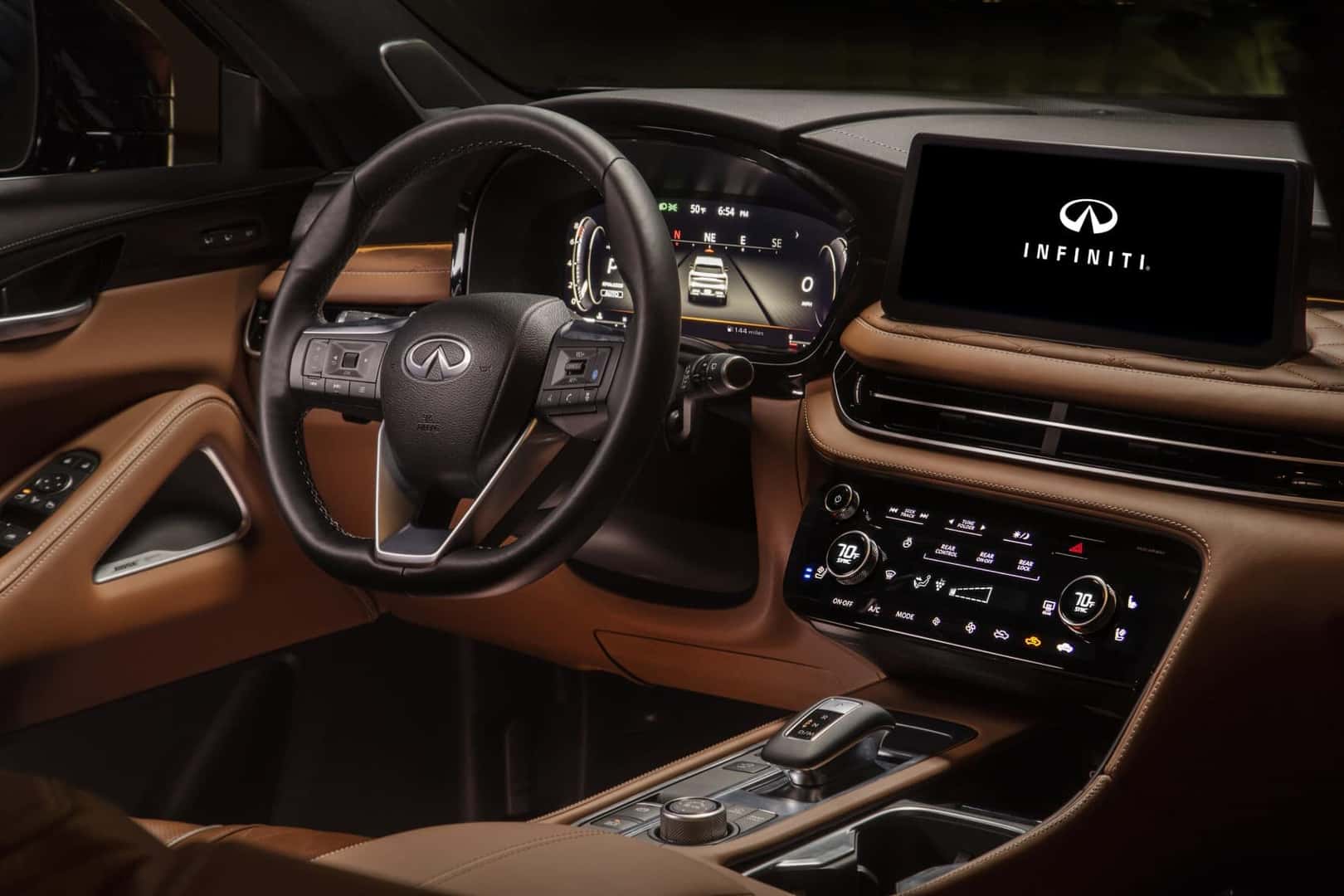 2022 INFINITI QX60 interior center stack leather seating