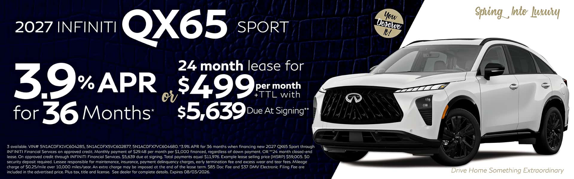 QX65 Offer