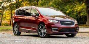 2023 Chrysler Pacifica driving in a forest in Broken Arrow, OK