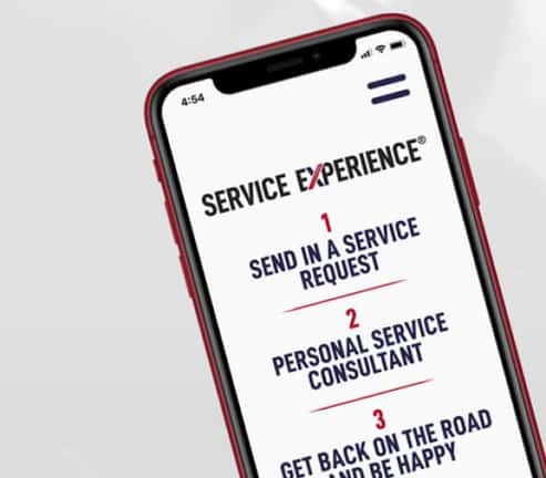 Service experience steps on a phone