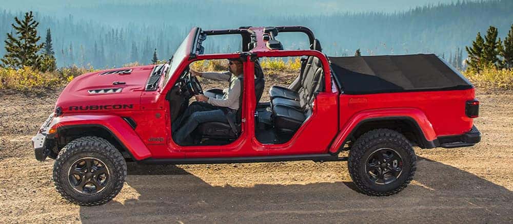 Red Gladiator with the doors off