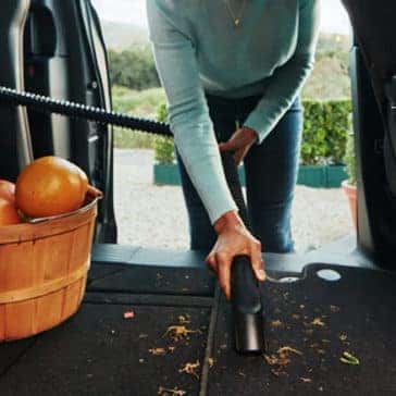 Built in vaccum for cargo area cleaning in Chrysler Pacifica
