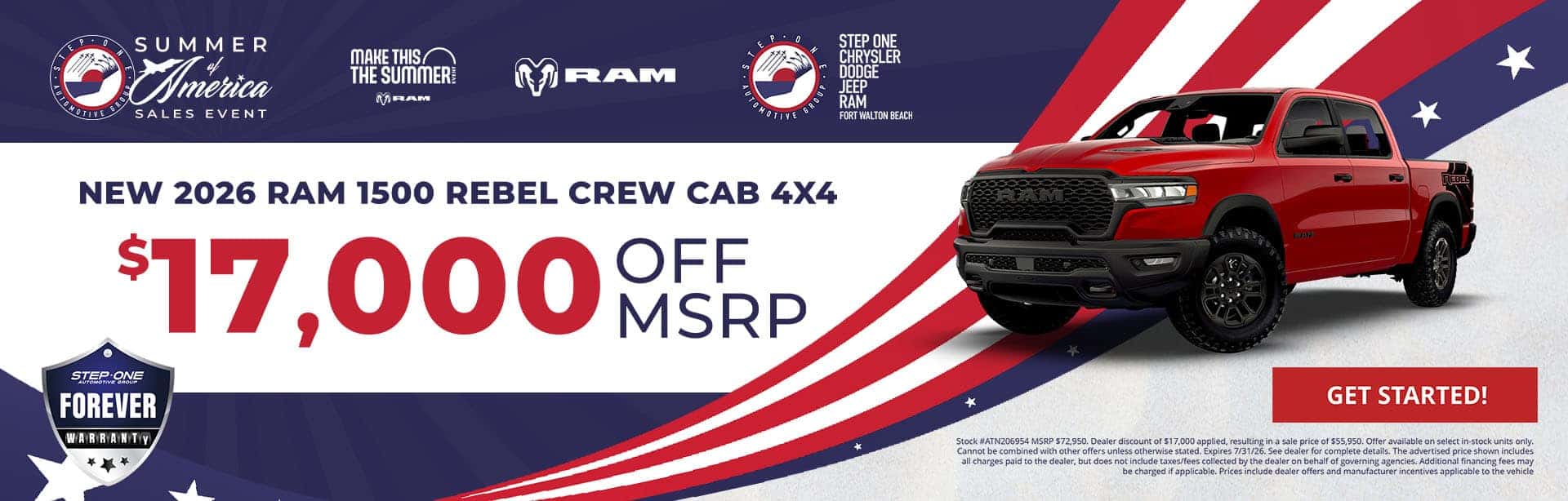 2026 RAM 1500 $17,000 Off MSRP Offer