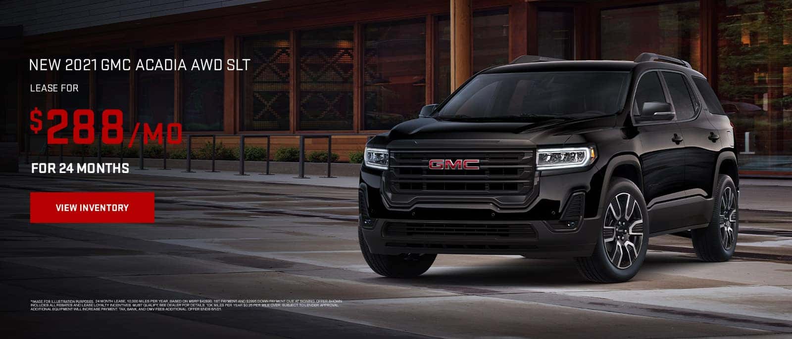 New 2021 GMC Acadia AWD SLT, Lease for $288/month for 24 months