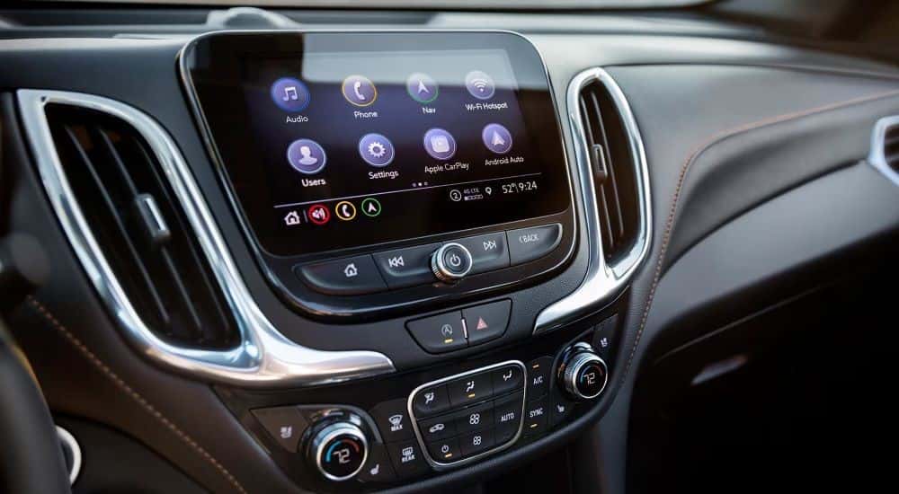 A close-up on the dashboard of a 2025 Chevy Equinox.
