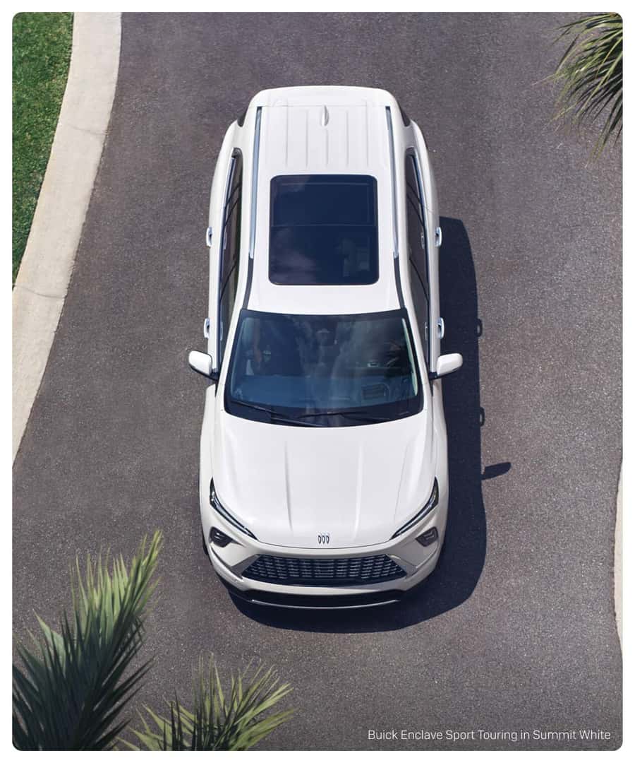 Top view of the 2026 Buick Enclave Sport Touring in Summit White