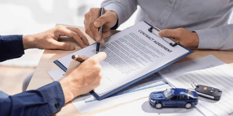Finance specialist assisting a customer