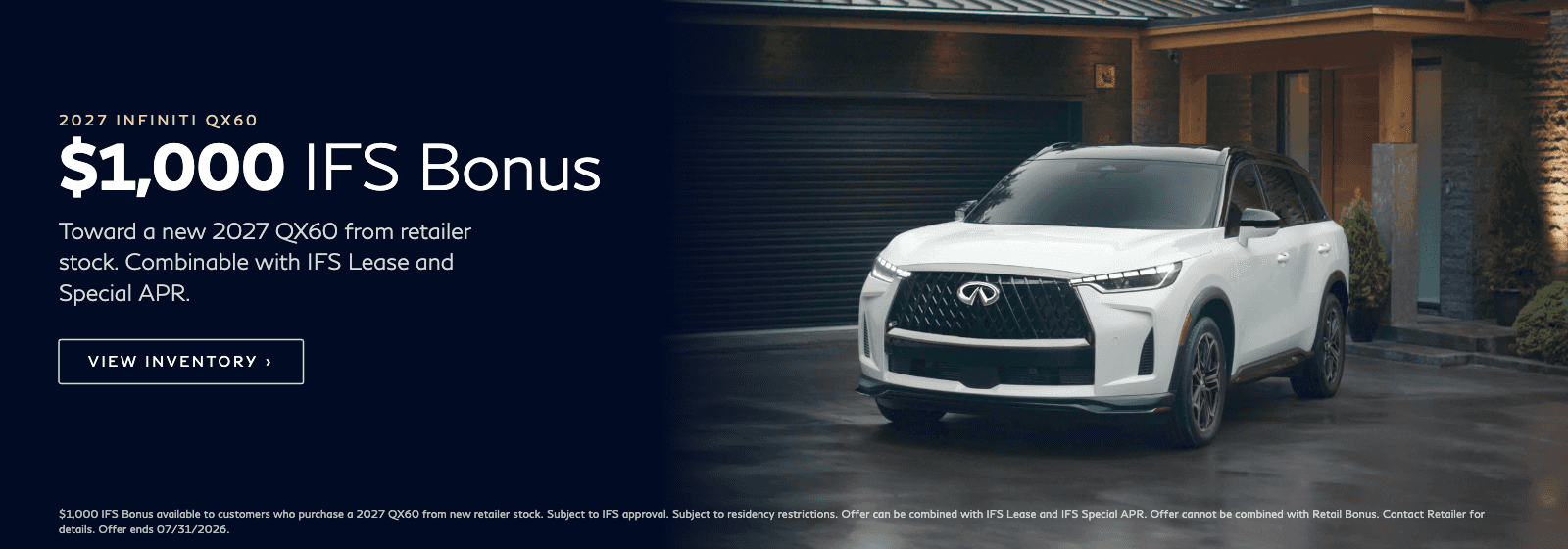 INFINITI QX60 IFS Bonus