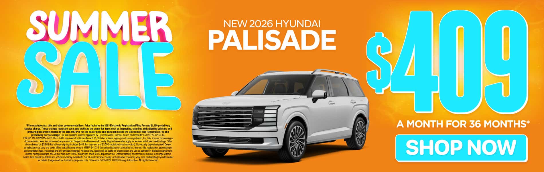 New 2026 Hyundai Palisade $409 a month for 36 months*