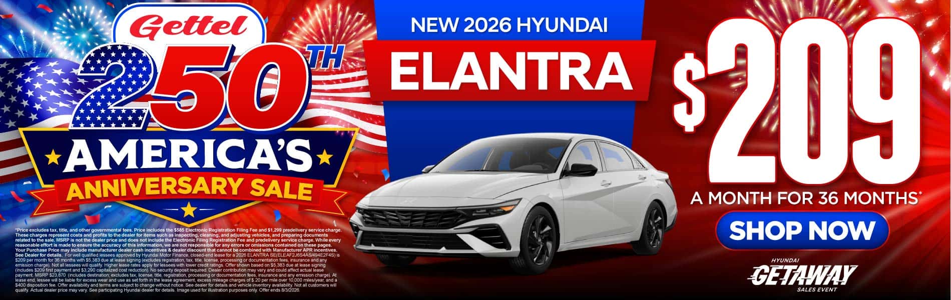 New 2026 Hyundai Elantra $209 a month for 36 months*
