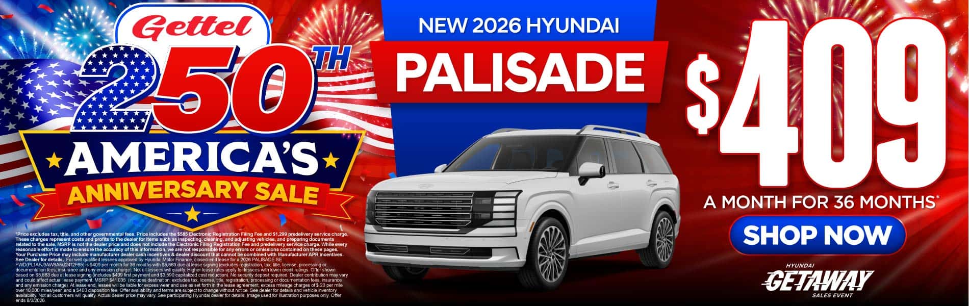 New 2026 Hyundai Palisade $409 a month for 36 months*
