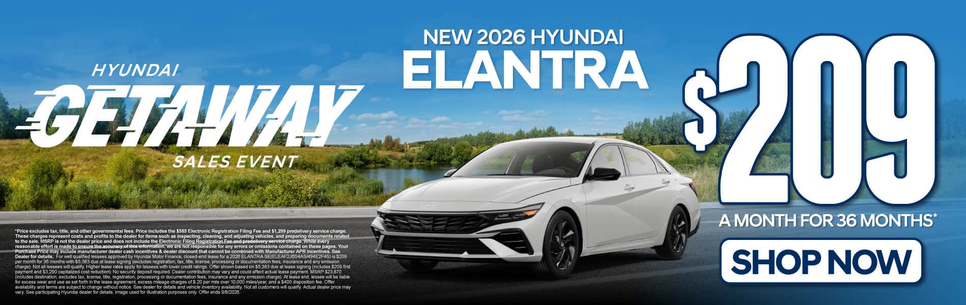 New 2026 Hyundai Elantra $209 a month for 36 months*