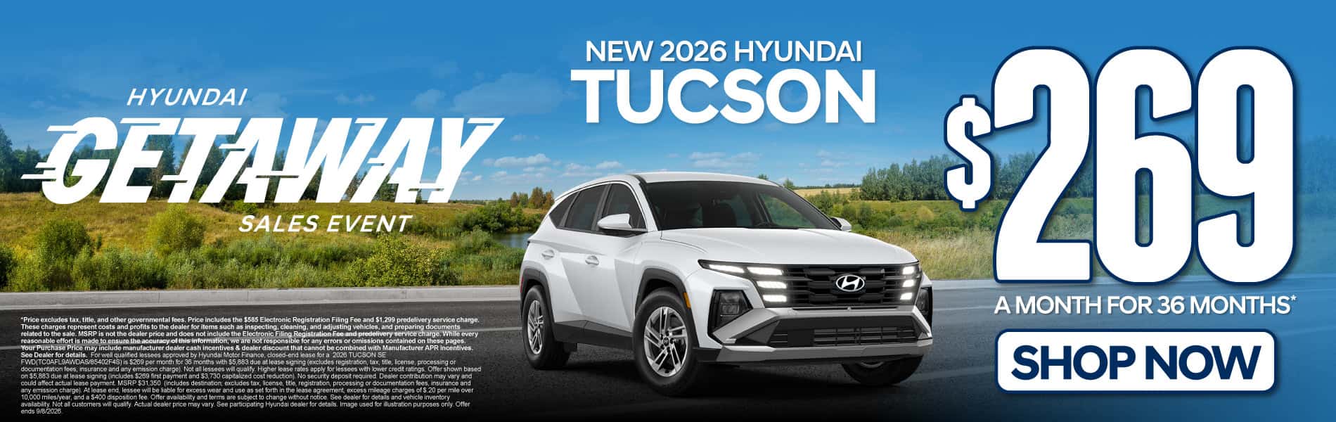 New 2026 Hyundai Tucson $269 a month for 36 months*