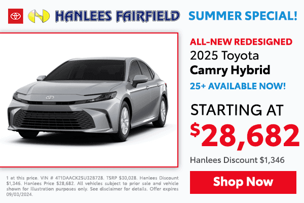 Current New Toyota Specials Offers | Hanlees Fairfield Toyota
