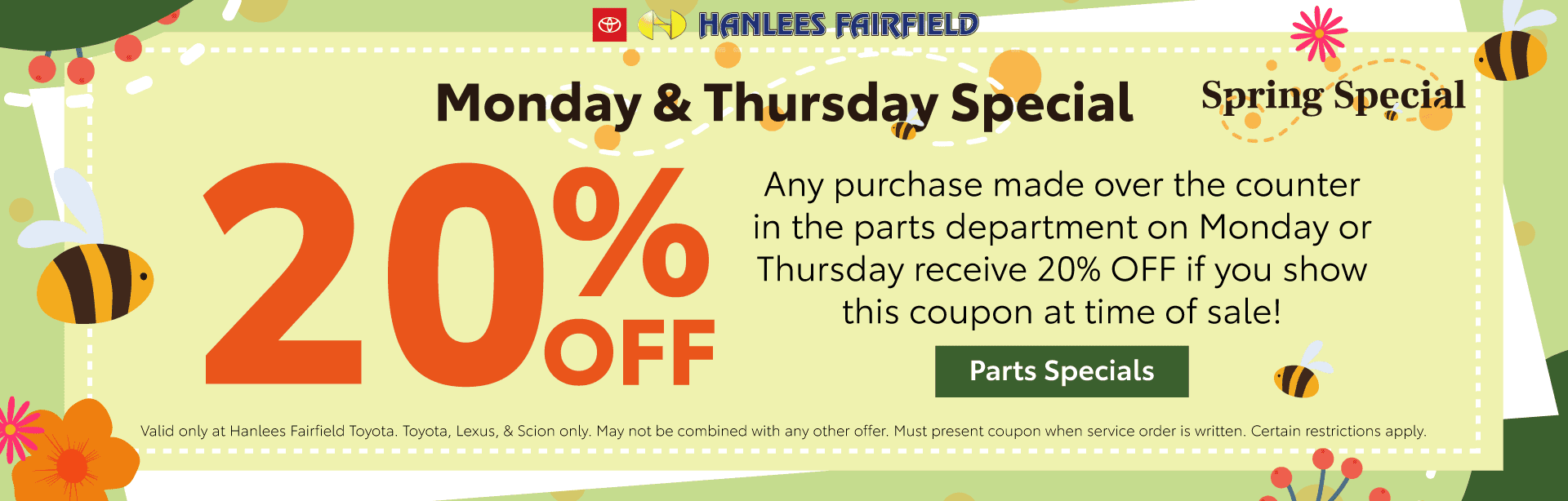 Monday and Thursday Special