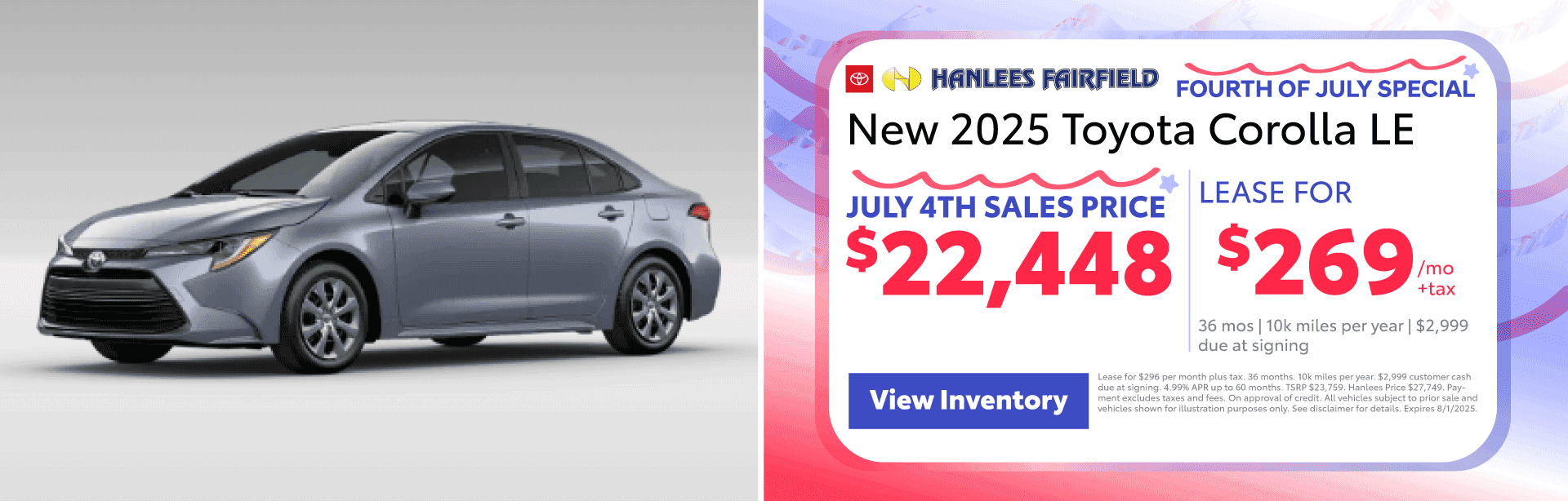 New 2025 Toyota Corolla LE Special