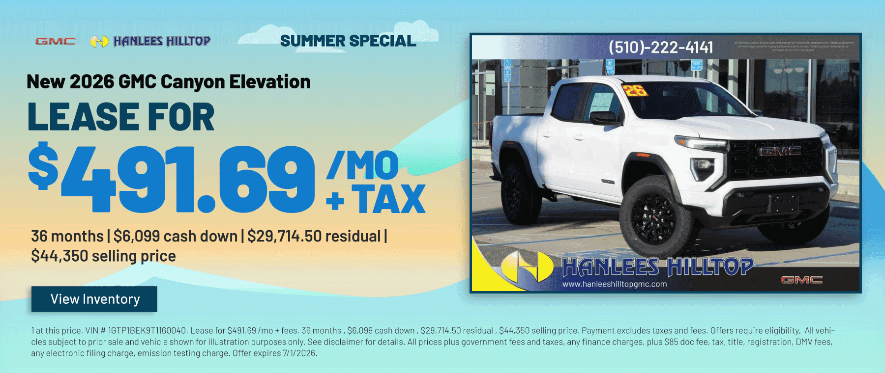 New 2026 GMC Canyon Elevation Special