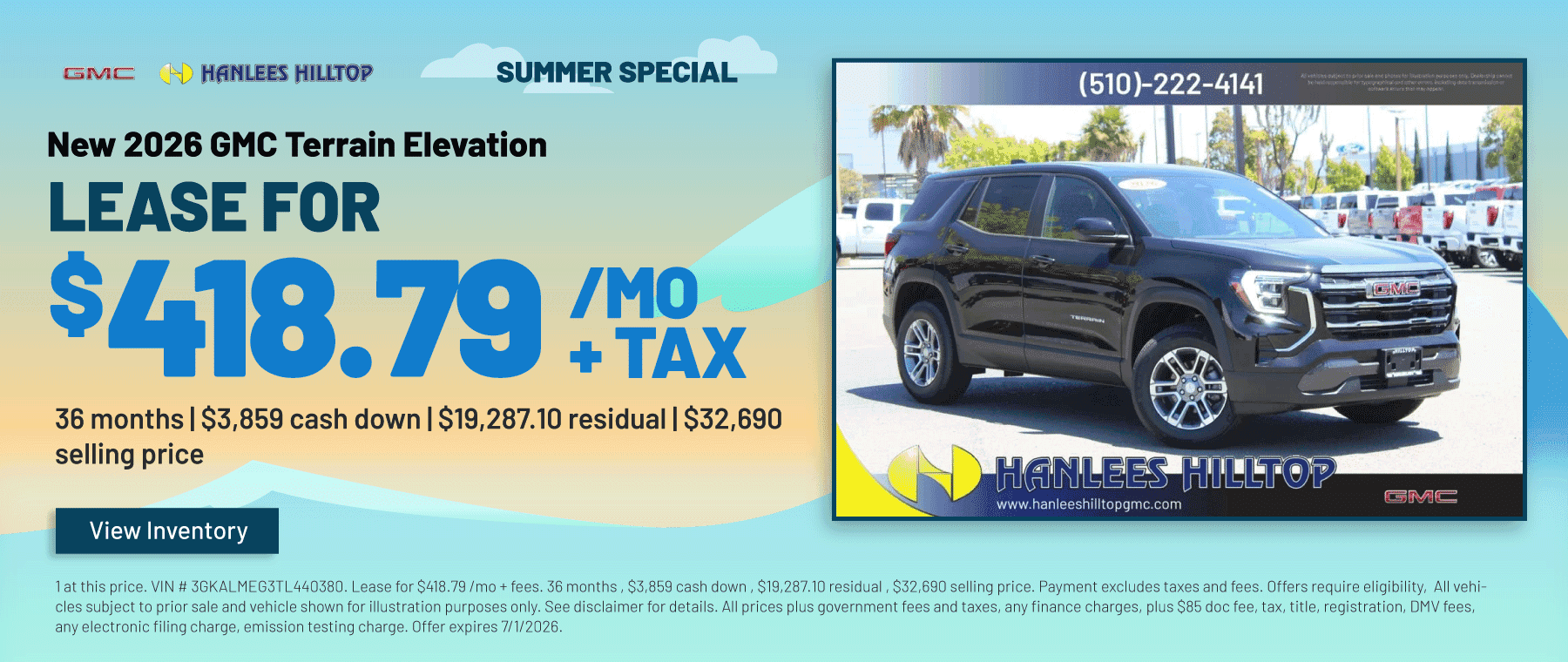 New 2026 GMC Terrain Elevation Special